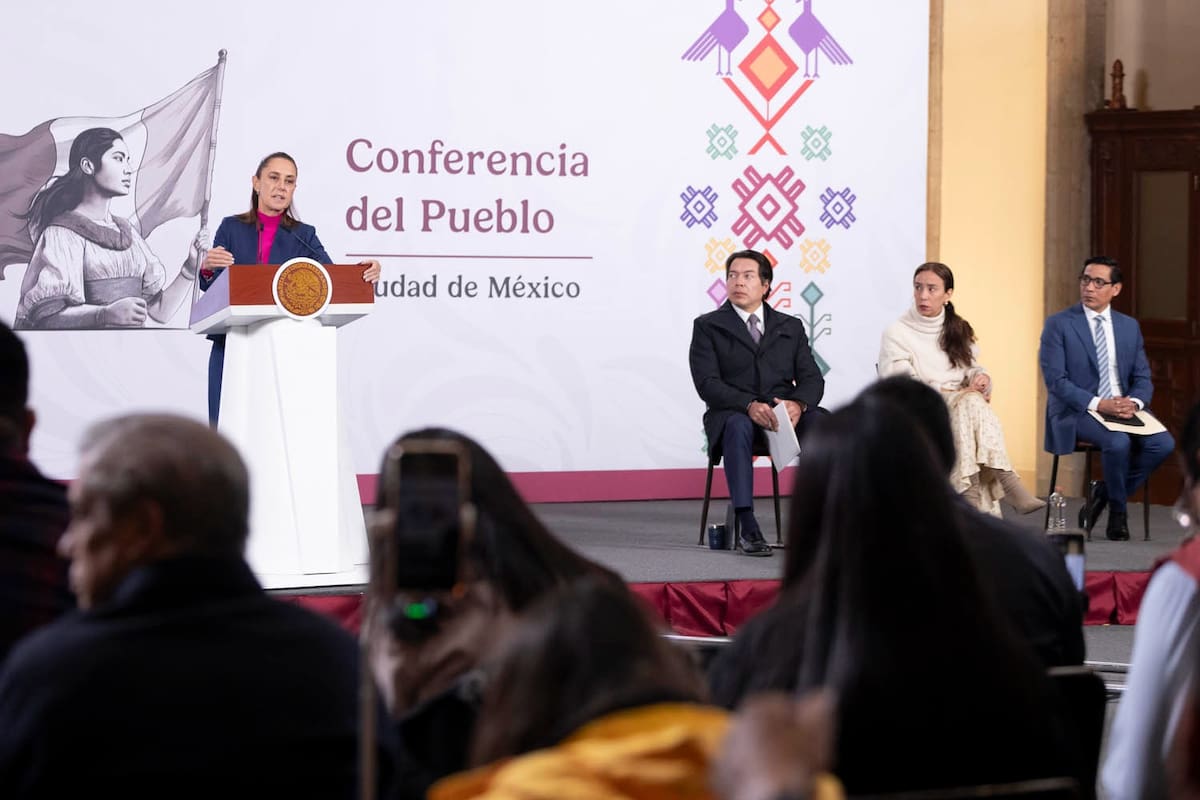 La presidenta Claudia Sheinbaum en su 'Conferencia del Pueblo' del miércoles 7 de enero del 2025. | Crédito: Presidencia