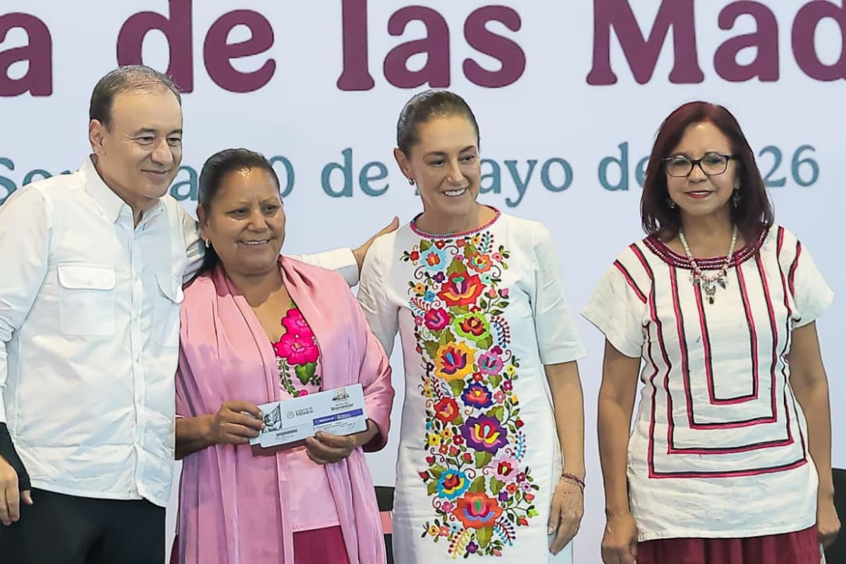 Claudia Sheinbaum y Alfonso Durazo hacen entrega en Cajeme de pensiones del Bienestar para mujeres de 60 a 64 años