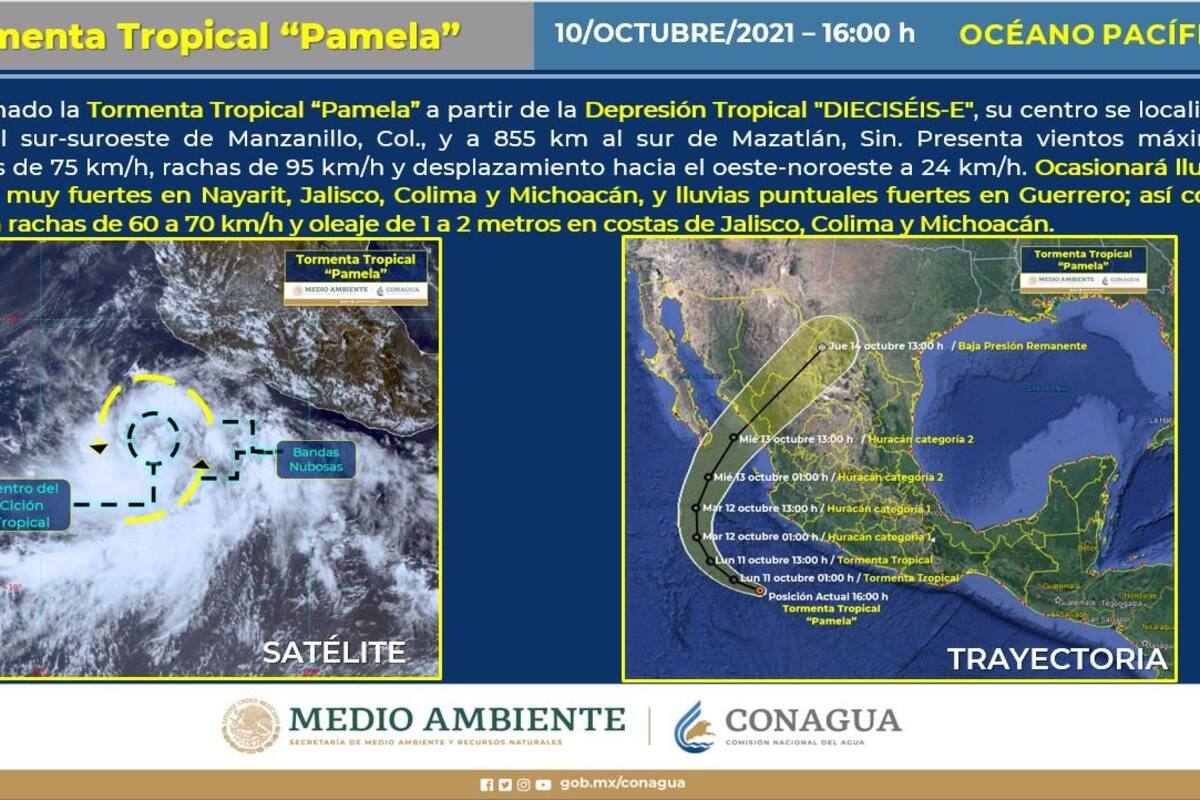 Tormenta Tropical Pamela: Este será el recorrido y prevén llegue a ser huracán nivel 3
