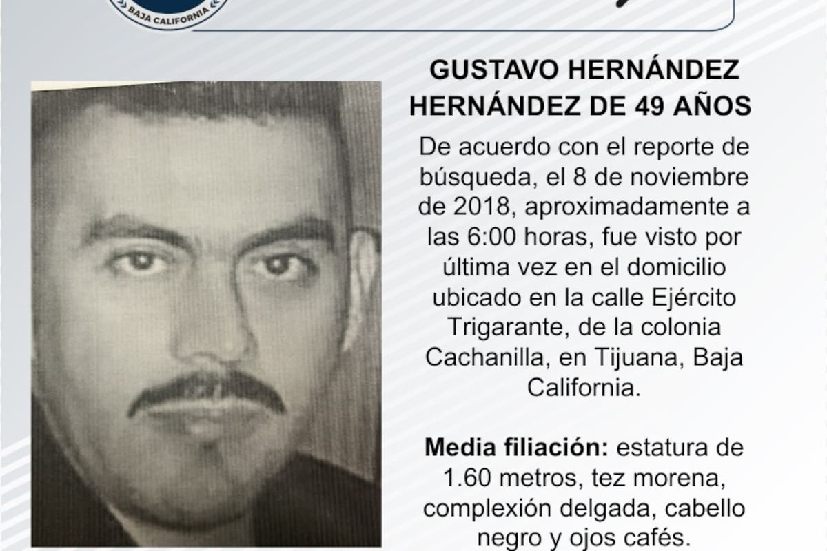 Se busca Gustavo Hernández Hernández de 49 años