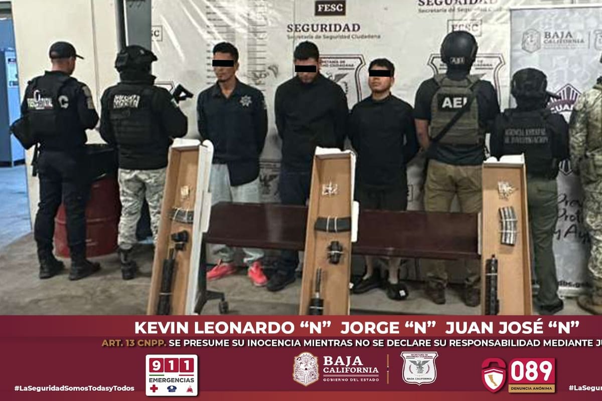 Aseguran a tres presuntos integrantes de una célula delictiva