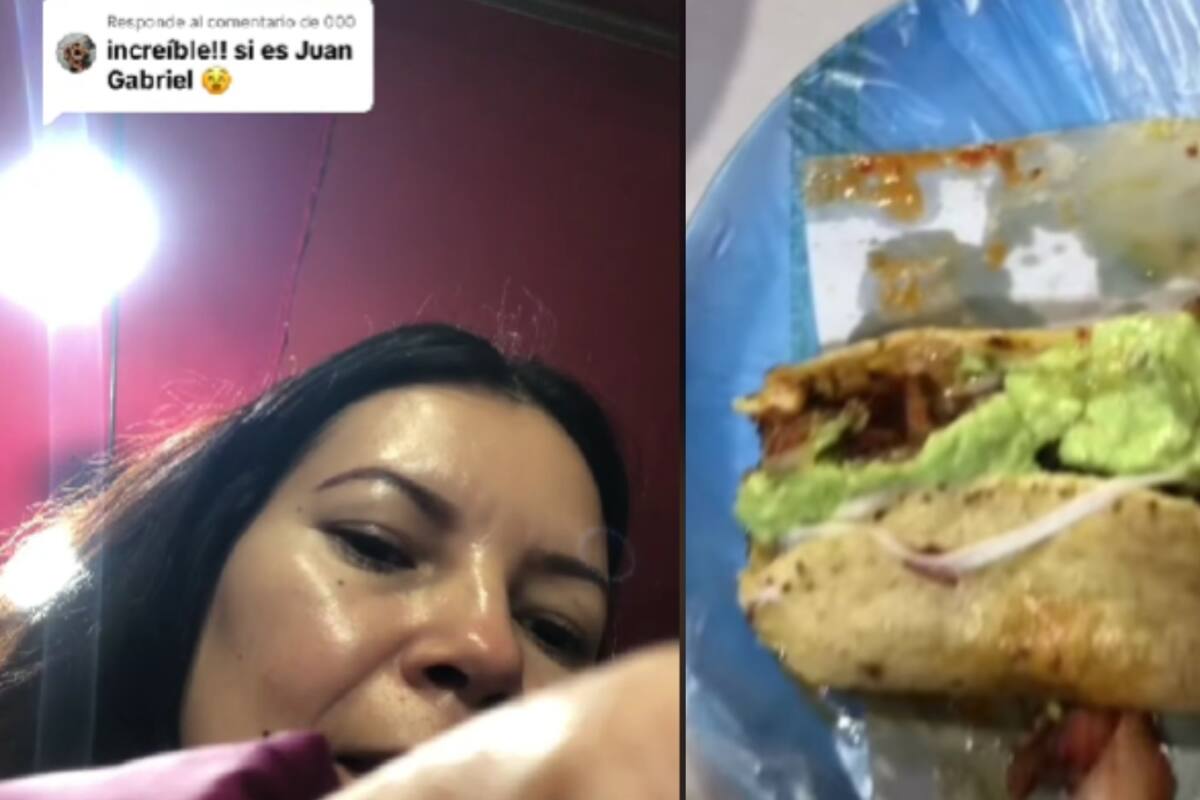 Mujer encuentra la figura de Juan Gabriel en sus tacos