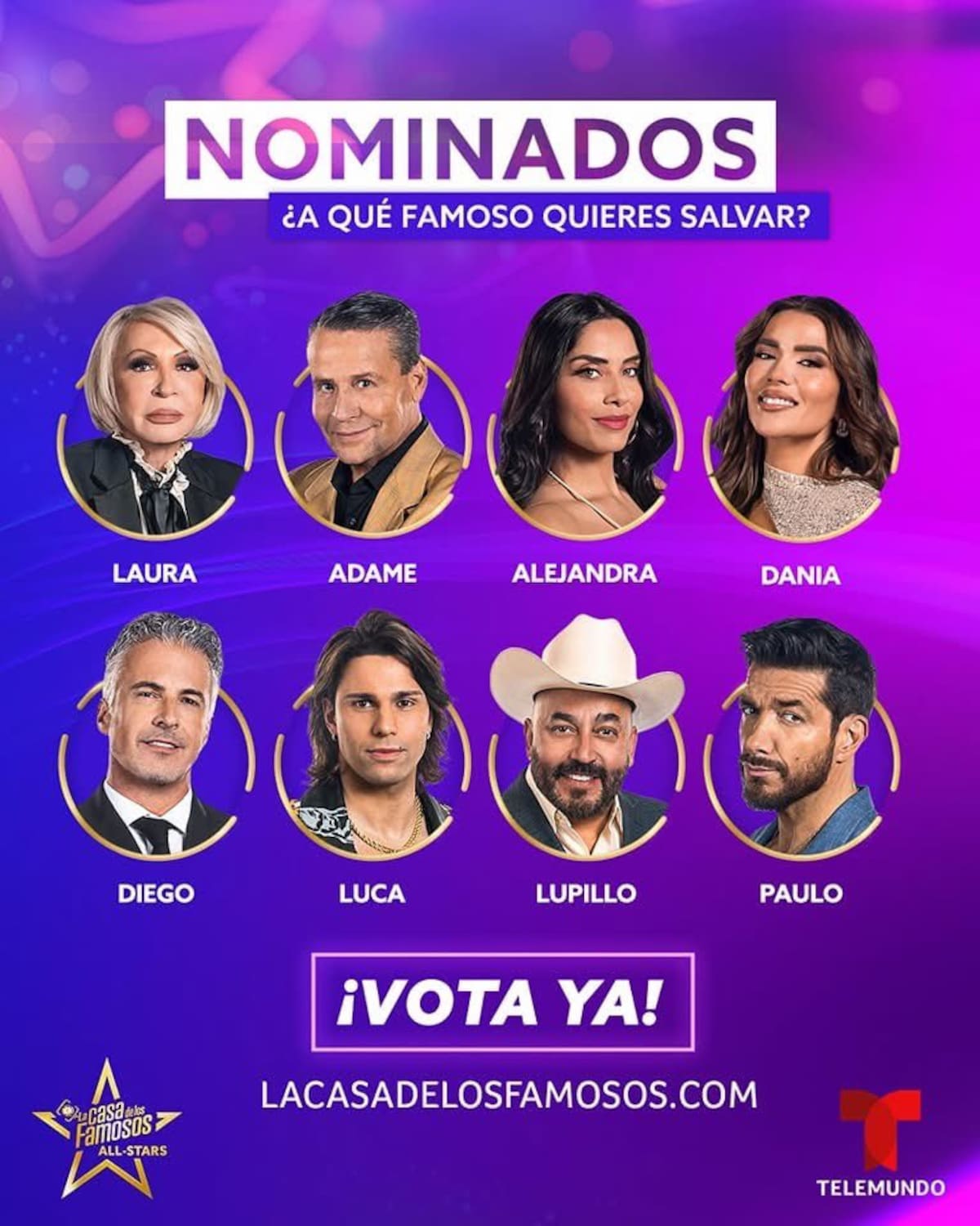 Nominados de “La Casa de los Famosos All-Stars” en la octava semana / Cuenta de X: @LCDLFTLMD