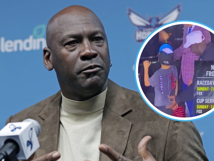 Michael Jordan es criticado por tocar a niño durante celebración por victoria en las 500 Millas de Daytona