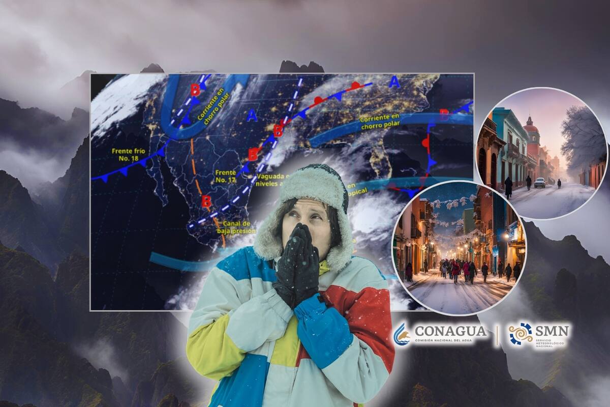 Nuevo frente frío “choca” con el anterior y trae frío intenso, lluvias y vientos fuertes a estos estados de México este miércoles 25 de diciembre, día de Navidad: Conagua