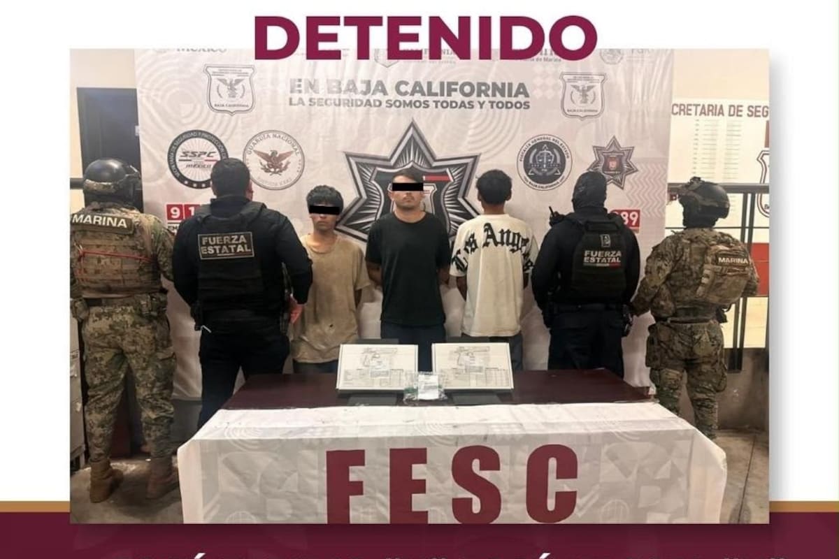 Detienen a tres con armas y cocaína en Tecate; uno era objetivo prioritario
