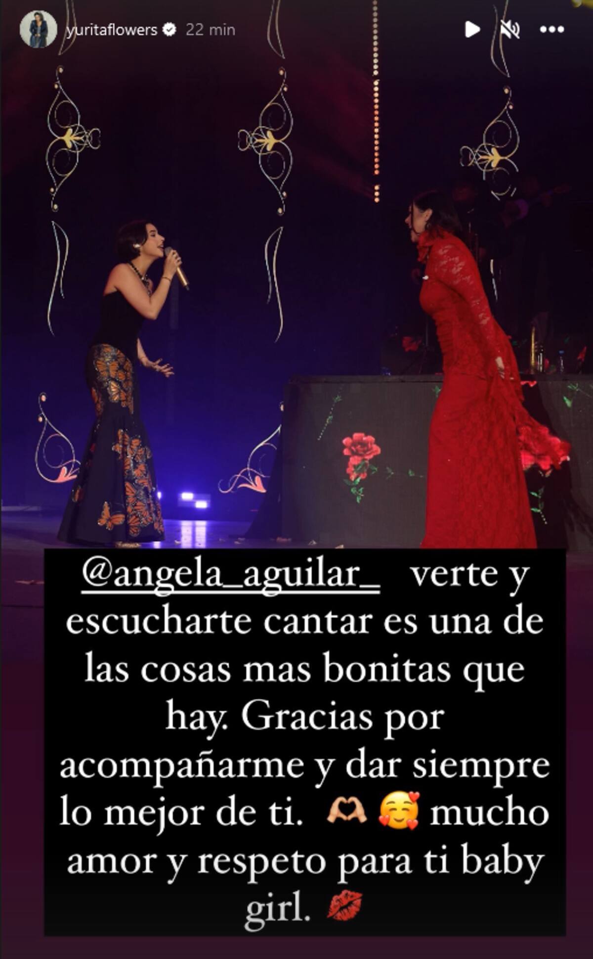 Yuridia tuvo como invitada de lujo a Ángela Aguilar.