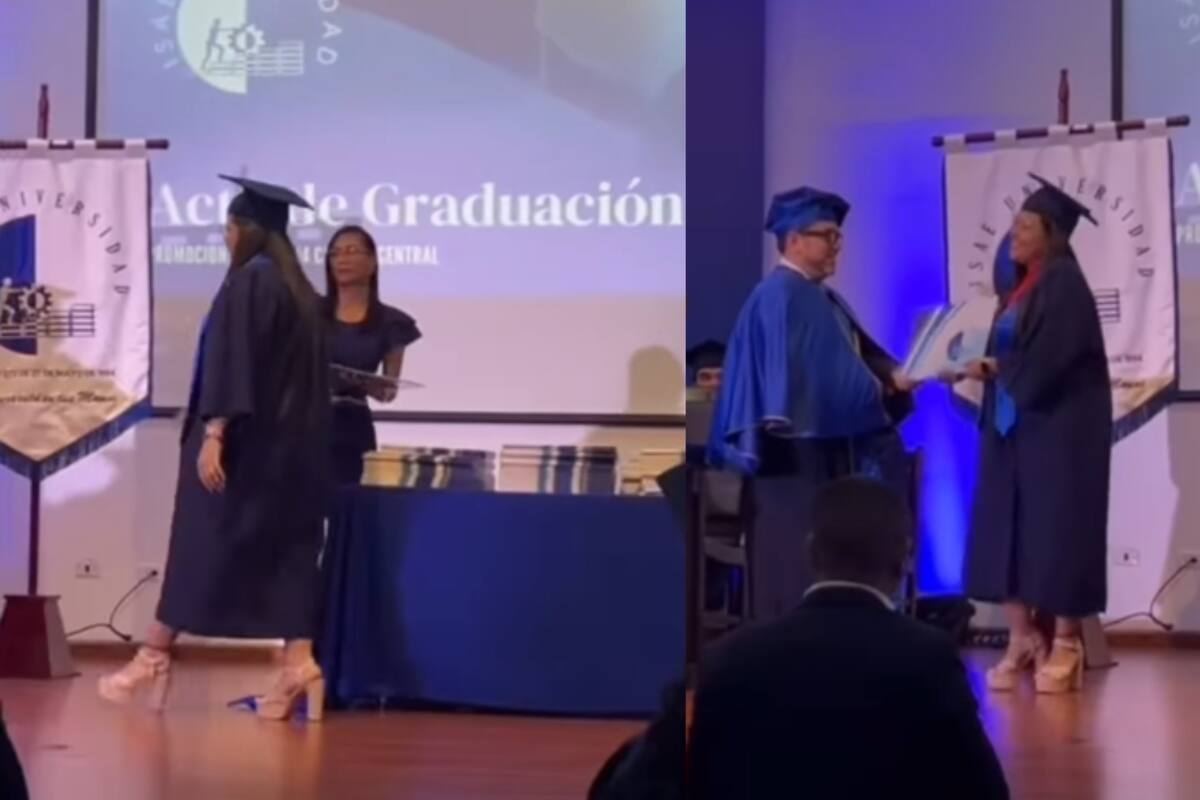 “Hermosa, ¡es mi novia!”: Chico grita frente a todos en la graduación de su novia cuando ella pasa a recoger sus papeles
