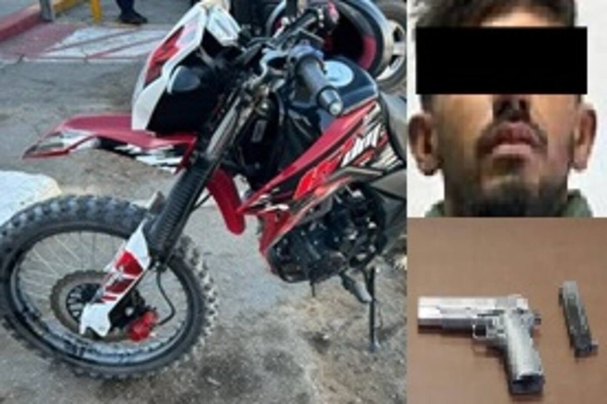 Operativo coordinado asegura a persona con arma de réplica y motocicleta robada en SLRC