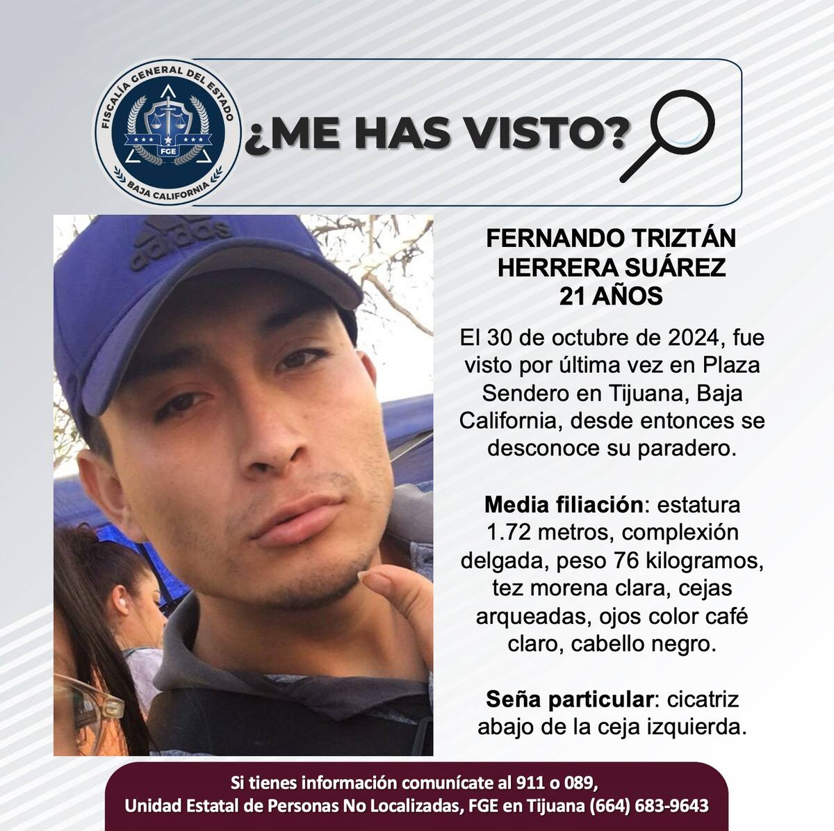 Fernando Triztán Herrera Suárez fue visto por última vez el 5 de noviembre de 2024.