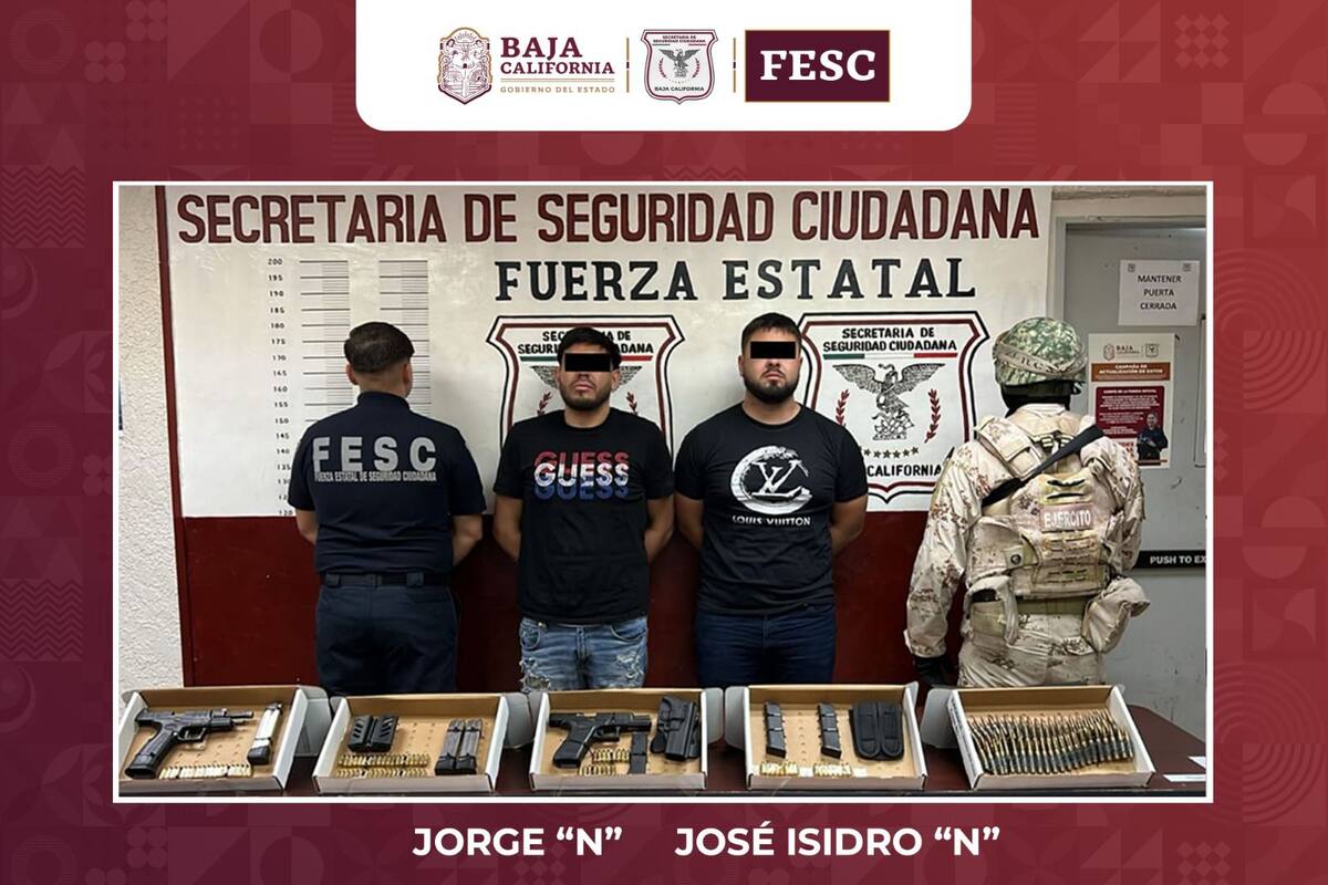Logran FESC Y SEDENA arresto de hombres armados en el Valle de Mexicali
