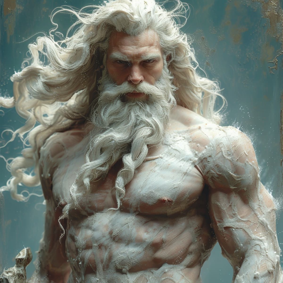 La reinterpretación de Poseidón por la inteligencia artificial fusiona lo clásico y lo moderno en una representación visual asombrosa.