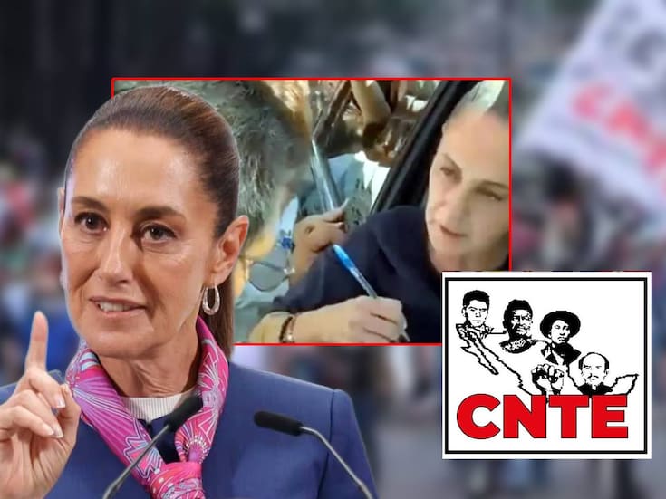 Maestros del CNTE interceptan a Claudia Sheinbaum y la hacen firmar sus demandas contra Ley del Issste