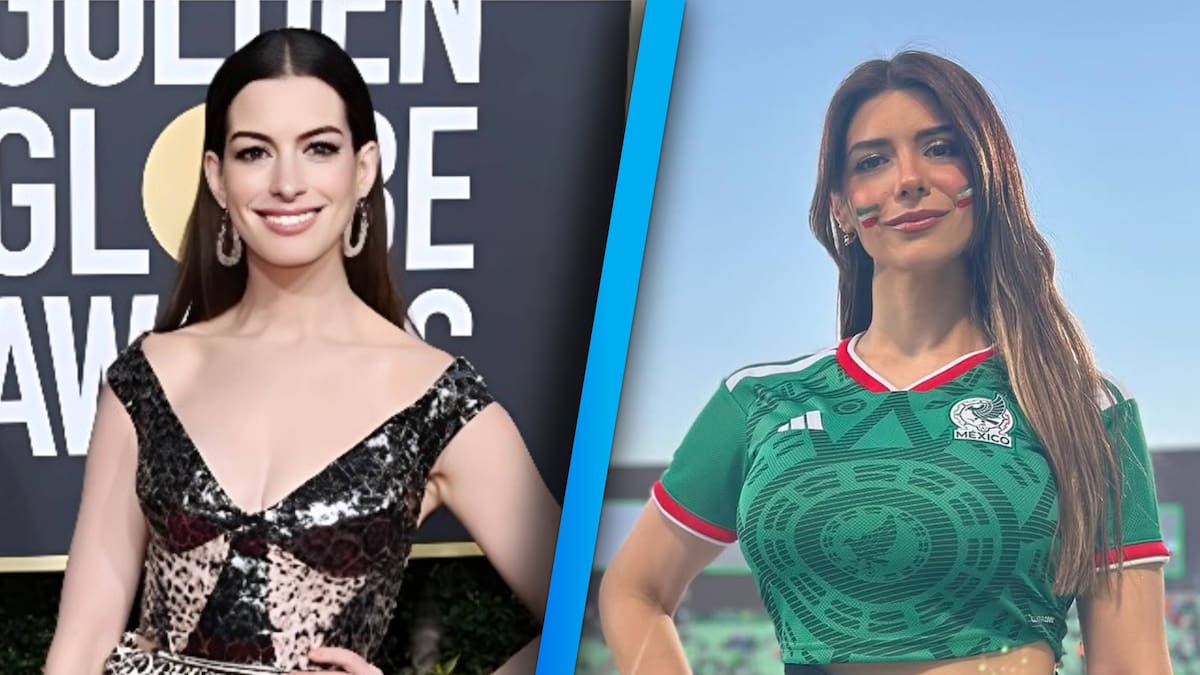 Redes sociales comparan a aficionada de la Selección Mexicana con la actriz Anne Hathaway