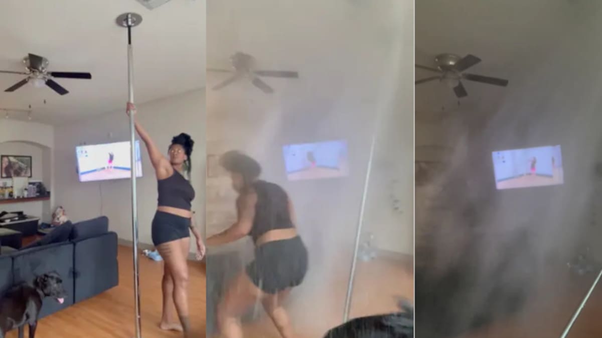 Bailarina de pole dance provoca inundación en su departamento tras romper un rociador del techo