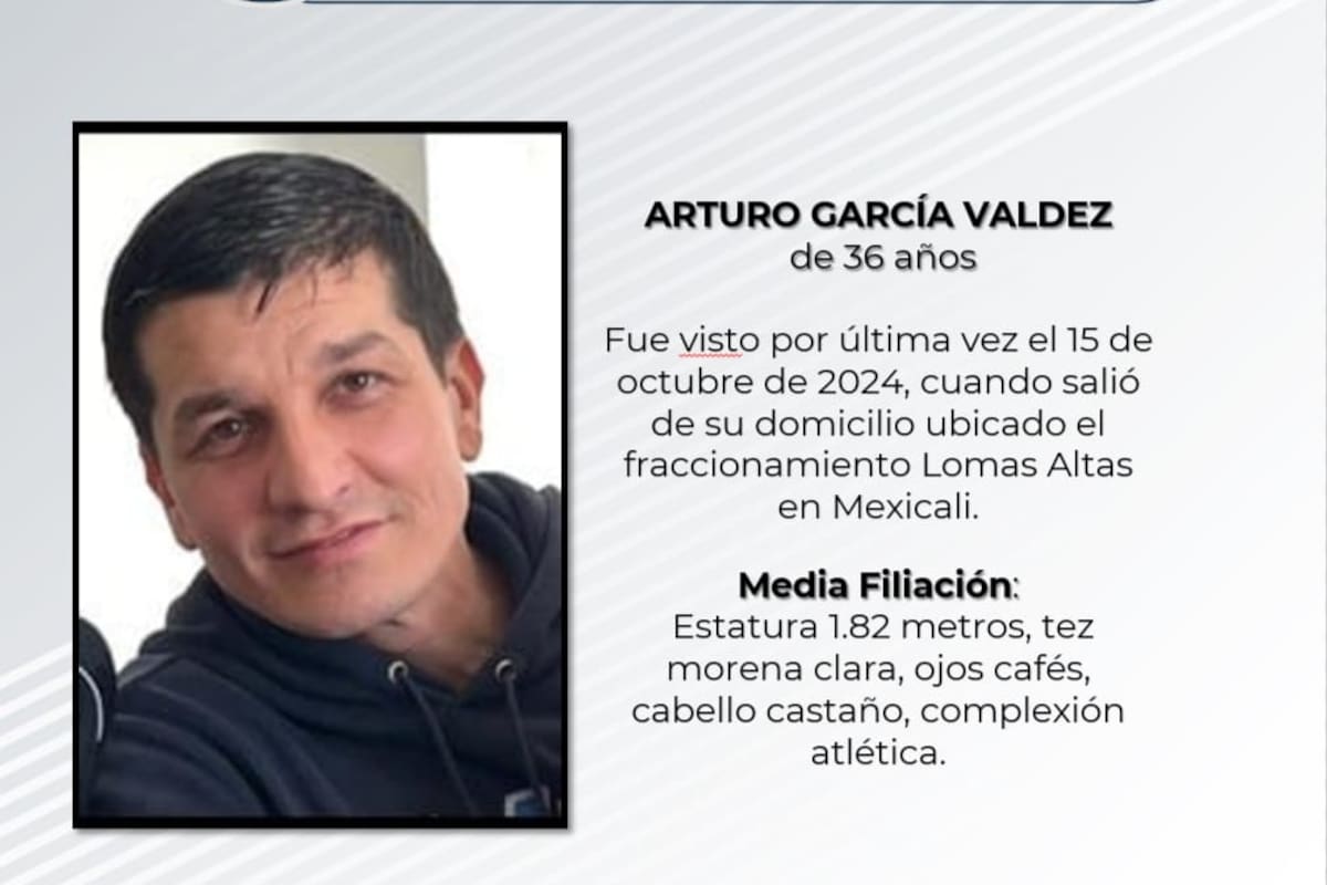 Se solicita ayuda para localizar a Arturo García Valdez