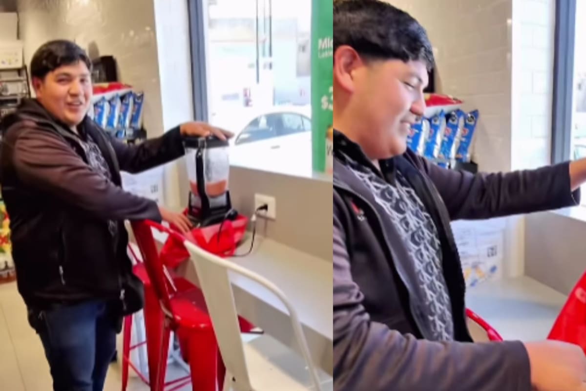Joven se vuelve viral tras ir a un Seven Eleven a licuar salsa porque olvidó pagar la luz