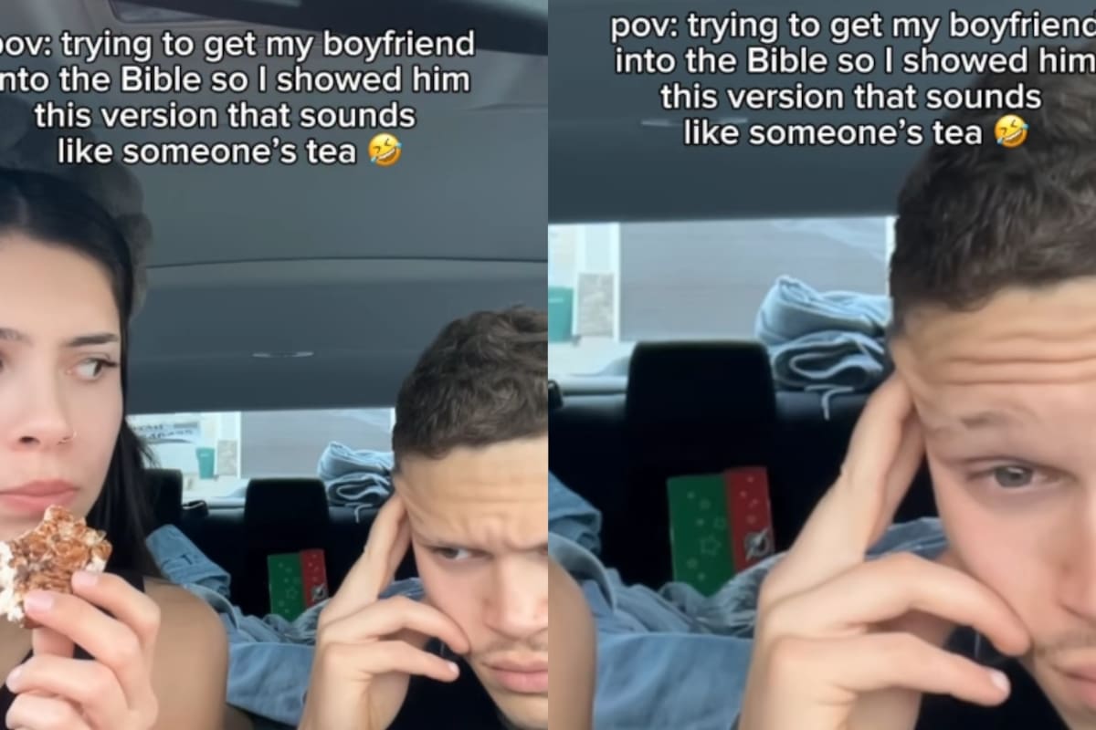 “Le puse la versión de la Biblia que suena como el chisme de alguien más”: Joven intenta motivar a su novio a estudiar más la Biblia con este ingenioso truco