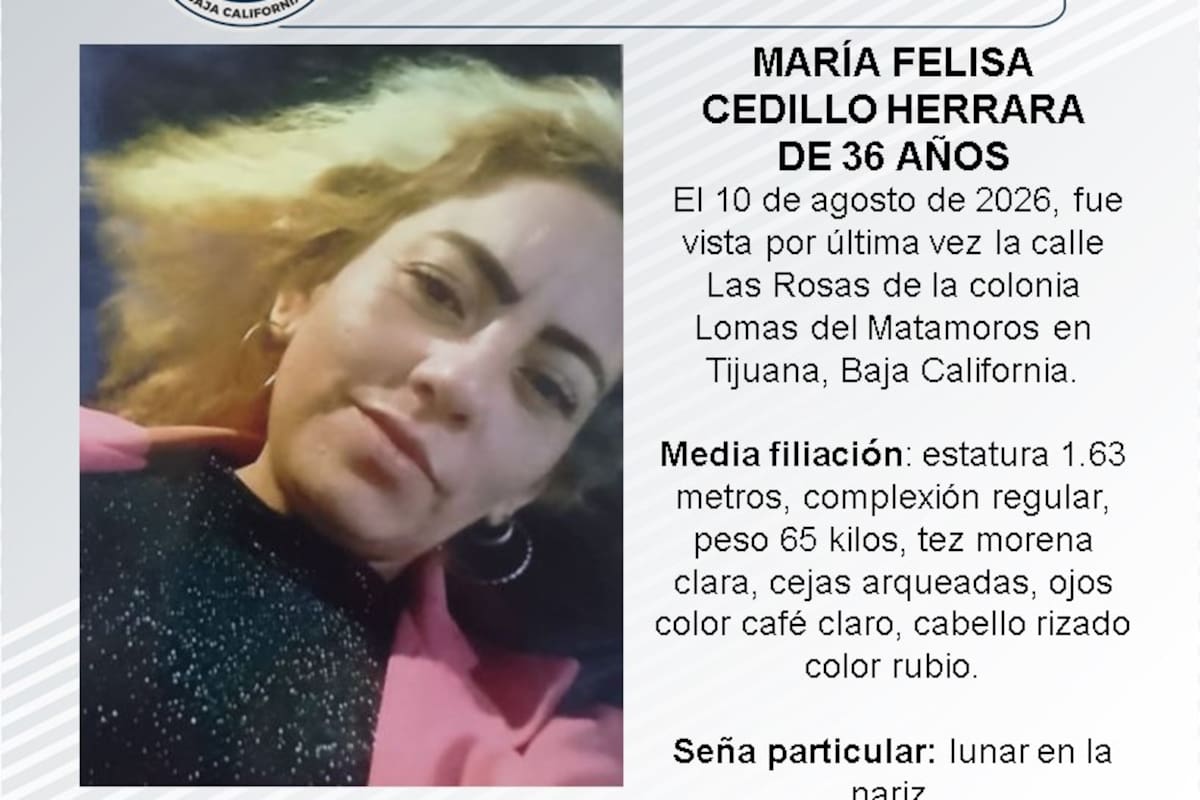 Se busca a María Felisa Cedillo Herrara de 36 años