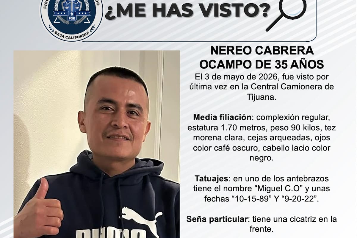 Se busca a Nereo Cabrera Ocampo de 35 años
