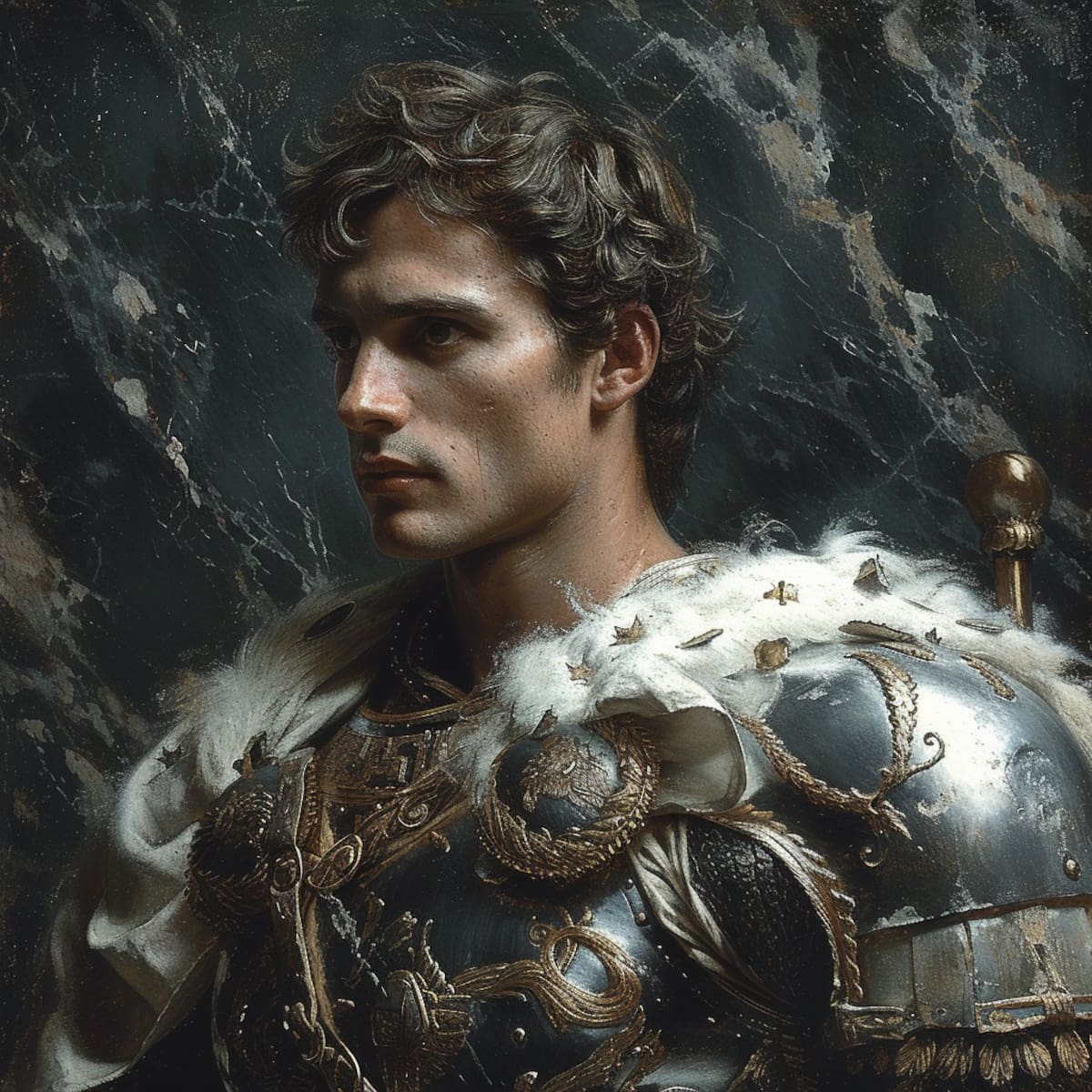 El retrato digital de Alejandro Magno por la IA revela una imagen impactante y atrayente.