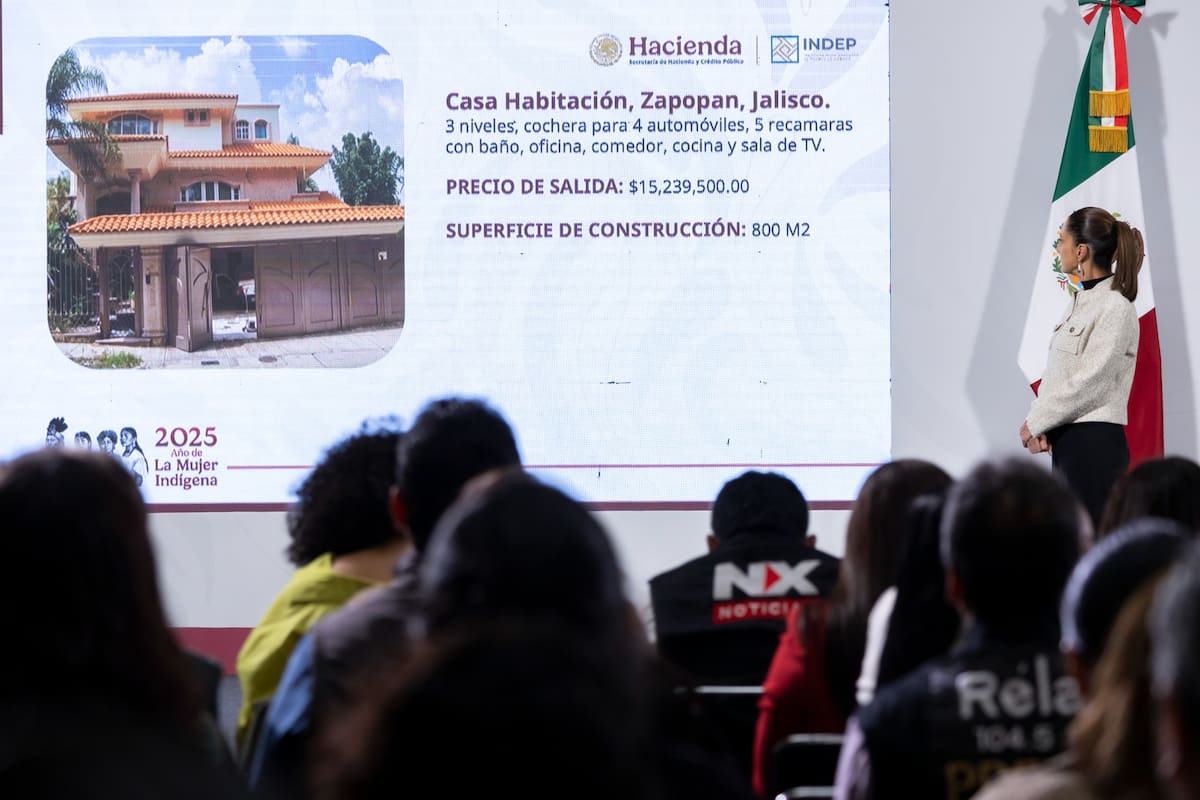 INDEP anuncia subasta en línea de bienes asegurados en la 'Conferencia del Pueblo' de la presidenta Claudia Sheinbaum. | Crédito: Presidencia