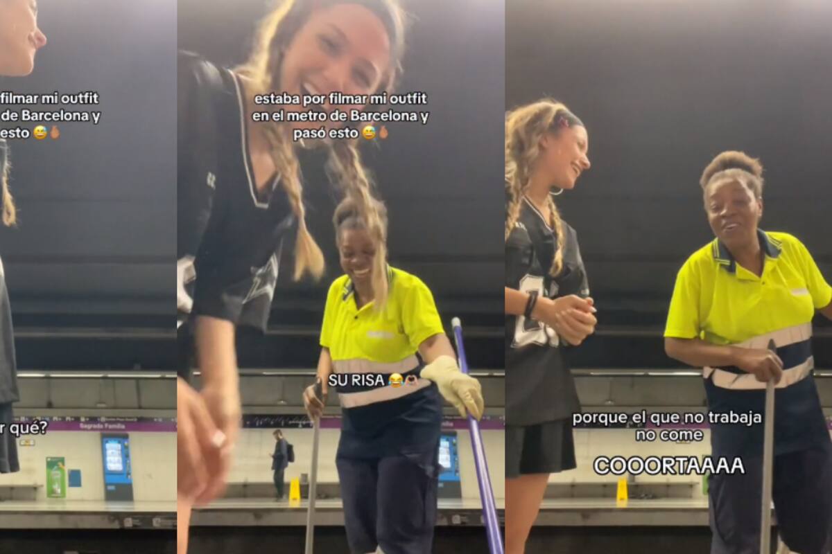 VIDEO: influencer intentaba grabarse en el metro, pero una trabajadora de limpieza la interrumpe