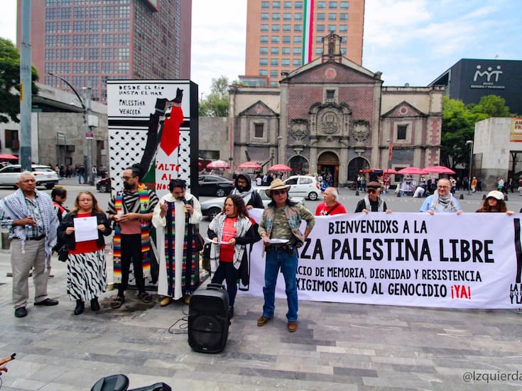 A casi dos meses de su instalación, el Antimonumento La Puerta de Resistencia y la Vida se consolida como símbolo de apoyo a Palestina frente a la SRE y punto de denuncia contra la guerra en Gaza