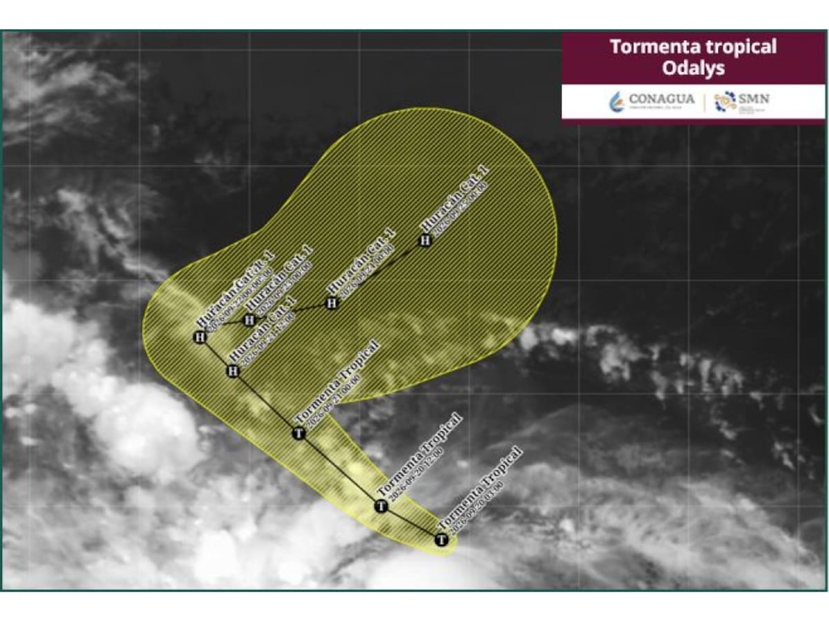 Trayectoria de la tormenta tropical Odalys (SMN)