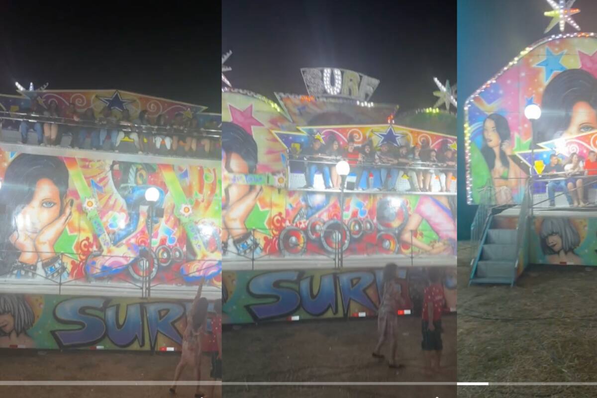 En Brasil, una atracción mecánica se descompone y un grupo de personas estuvo a punto de sufrir un grave accidente