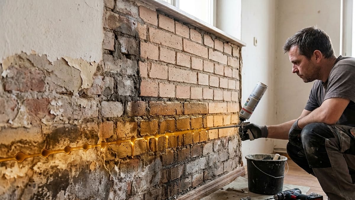 Esta técnica permite reparar una pared húmeda sin demoler todo el muro, al crear una barrera que detiene el paso del agua desde la base y ayuda a evitar que continúen los daños en la pintura y el revestimiento
