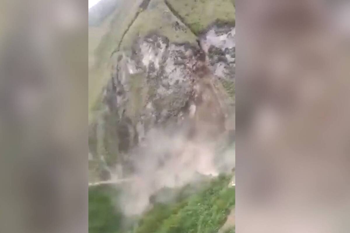 Impactante video del desprendimiento de una montaña en Colombia