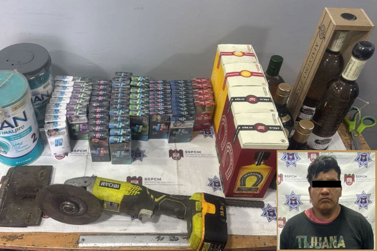 Aprehenden a sujeto en flagrancia por robo a comercio