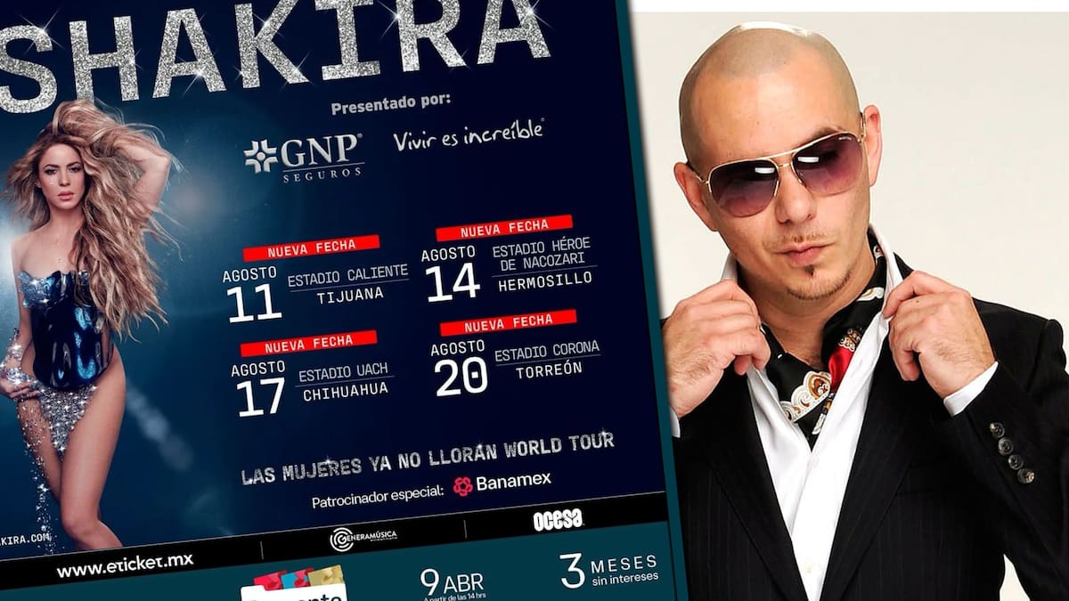 Shakira y Pitbull compartirán escenario en Hermosillo este 14 de agosto / Foto: Especial