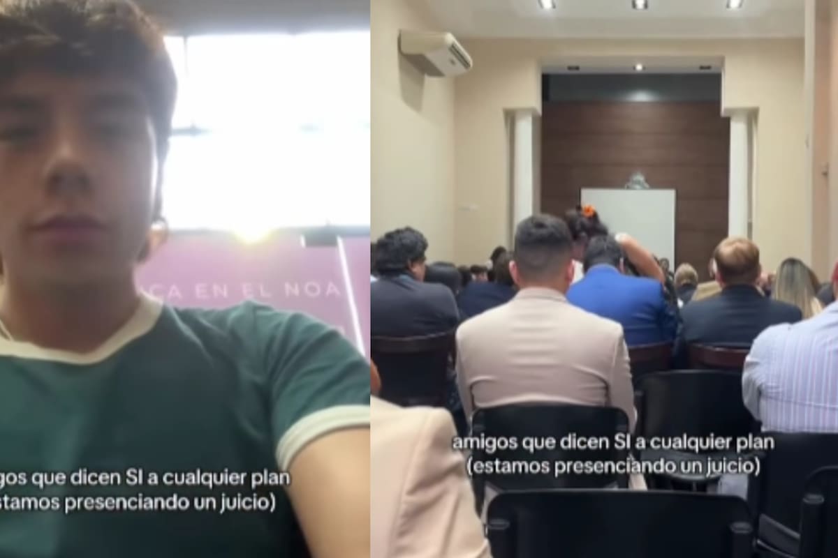 Grupo de amigos decide asistir a un juicio y se vuelve viral
