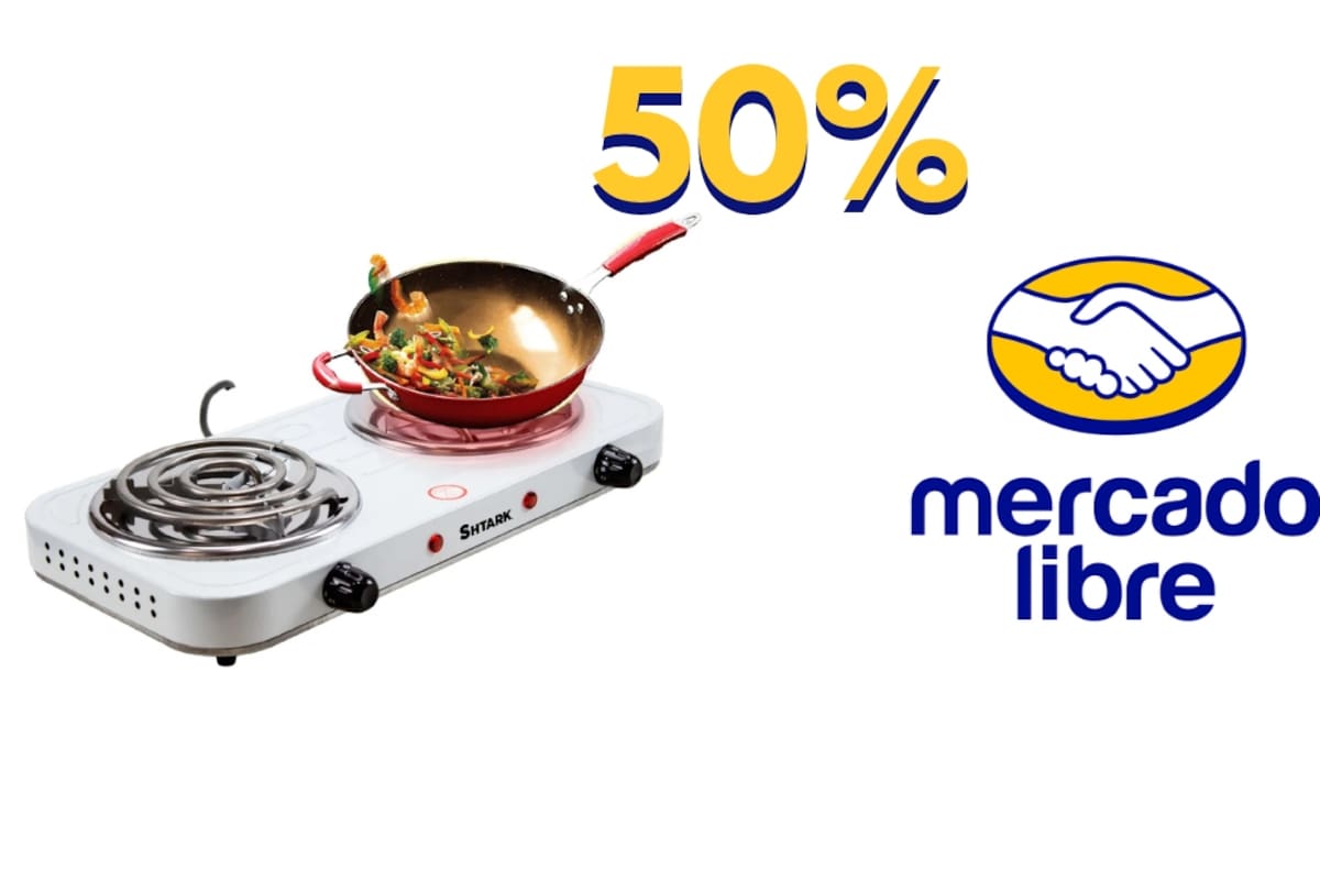 Ofertas en Mercado Libre: parrilla eléctrica de dos quemadores con 50% de descuento