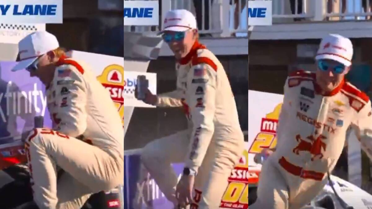 Connor Zilisch gana en NASCAR, pero sufre brutal caída en la celebración y se rompe la clavícula