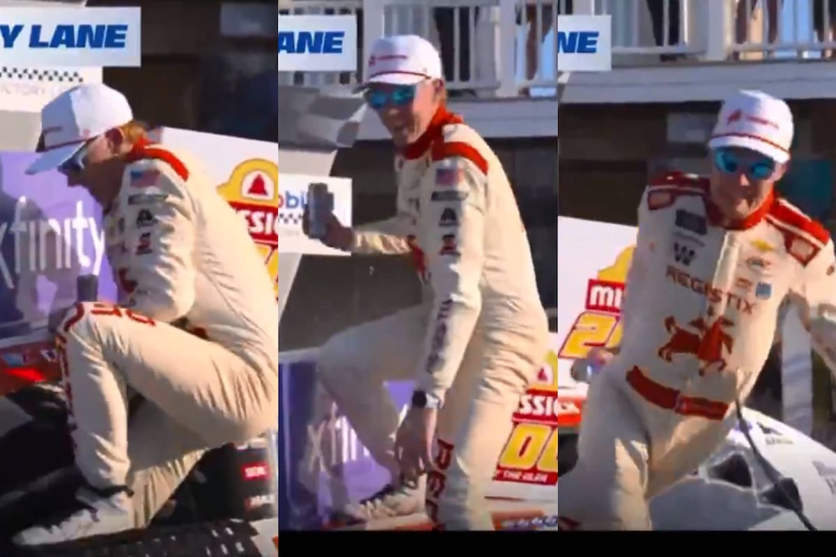 Connor Zilisch gana en NASCAR, pero sufre brutal caída en la celebración y se rompe la clavícula