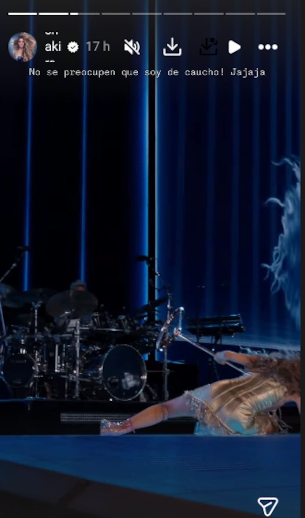 Shakira reacciona a su caída con humor | Instagram @shakira