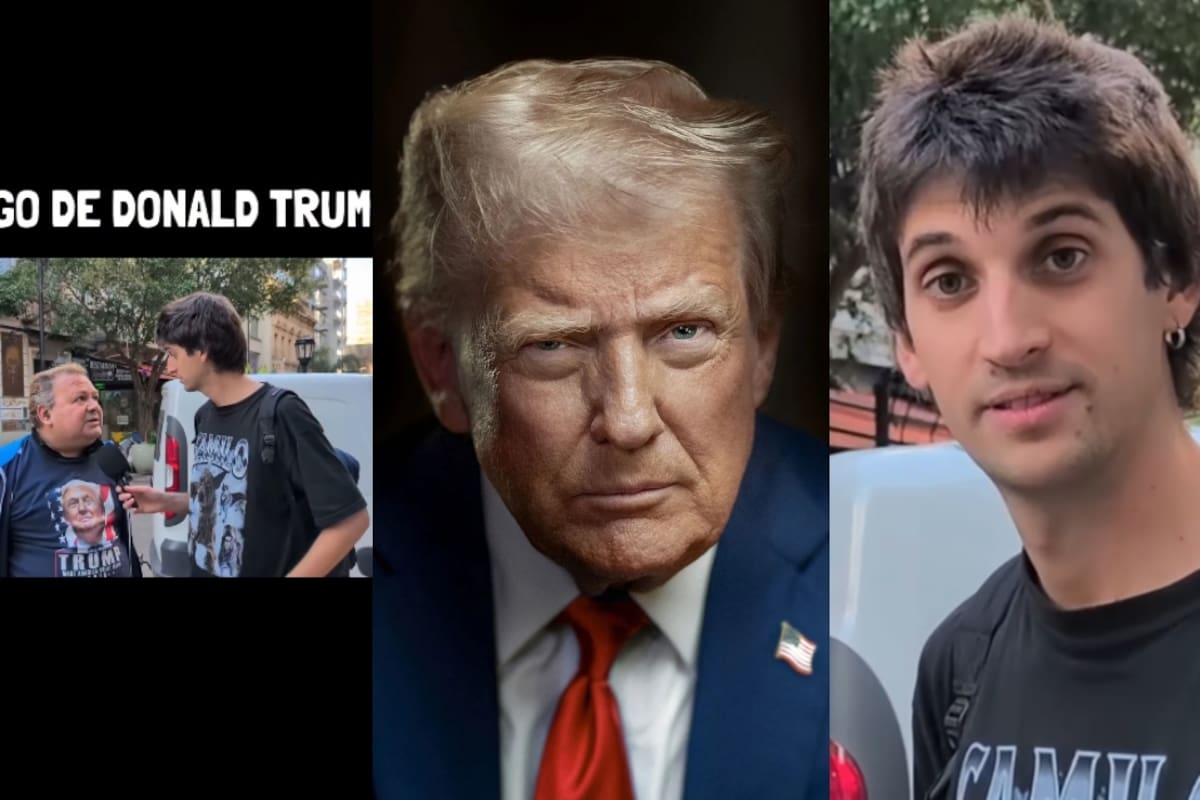 “Donald es amigo mío, desde 1990.”: hombre de Argentina asegura ser íntimo de Donald Trump mientras usa una camiseta con su rostro