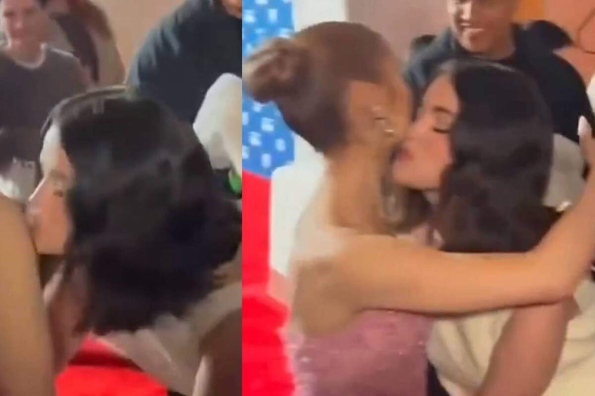 Ariana Grande y Selena Gomez comparten cariñoso abrazo mientras suena Billie Eilish