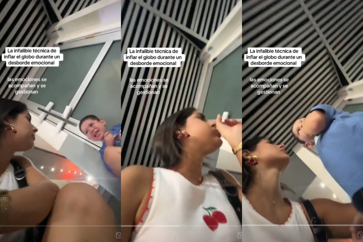 La técnica del globo: una madre demuestra en TikTok cómo calmar rabietas de su hijo de forma creativa