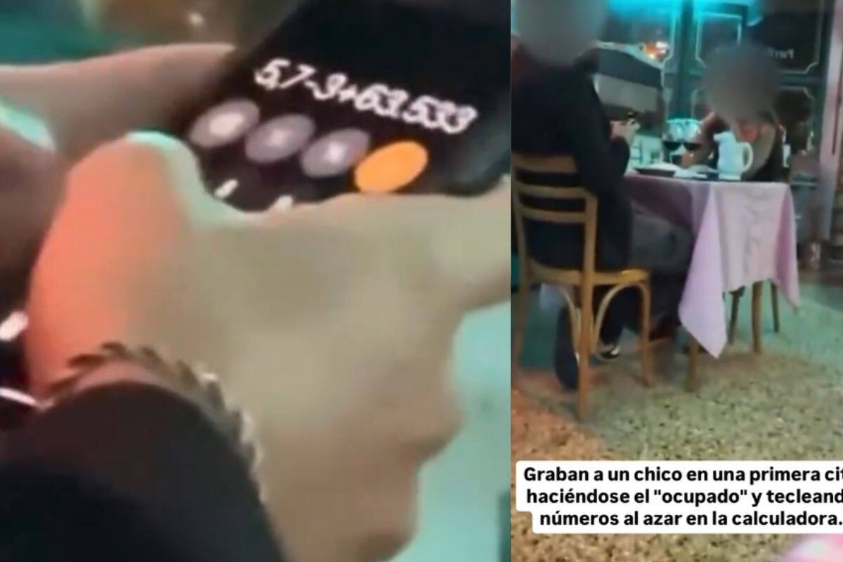 Graban a hombre en una primera cita haciéndose el “ocupado” y tecleando números al azar