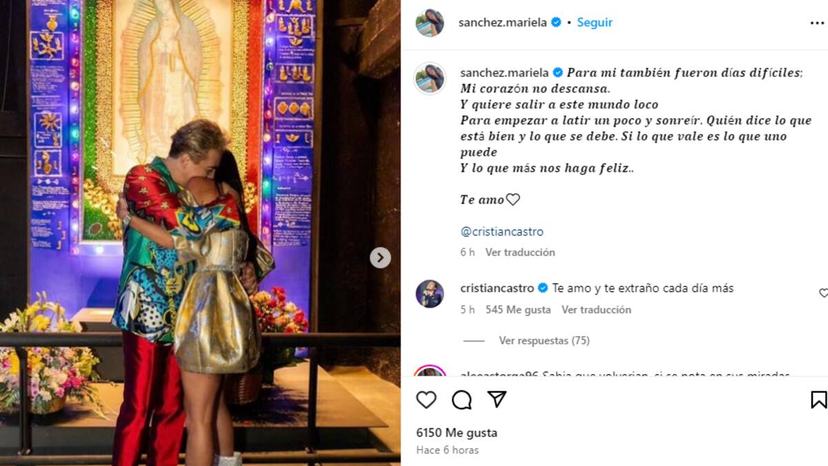 Mariela Sánchez confirma que regresó con Cristian Castro