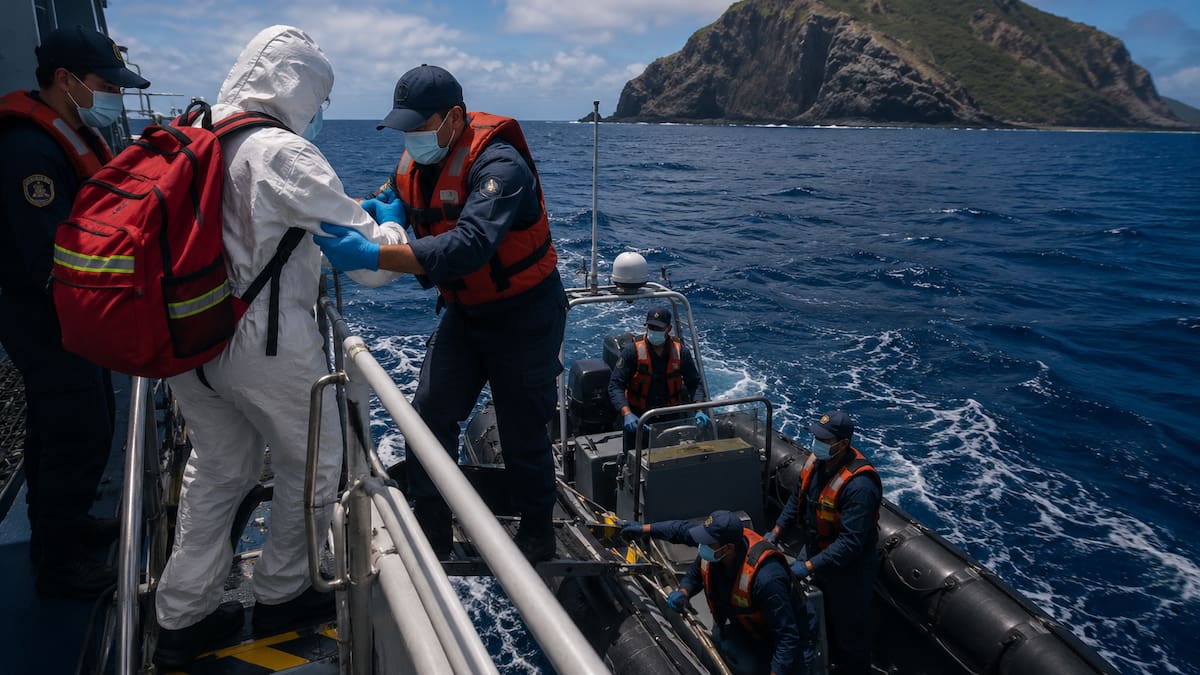 Movilizan recursos de emergencia para rescatar a una mujer posiblemente expuesta al hantavirus desde una isla sin aeropuerto y con acceso marítimo limitado