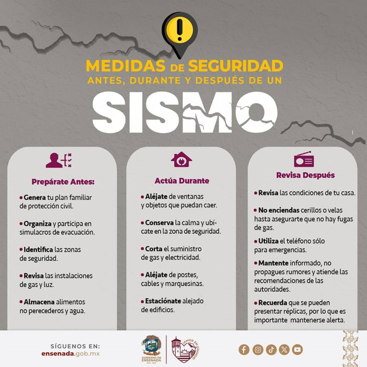 A través de redes sociales, Protección Civil de Ensenada emitió una serie de recomendaciones.