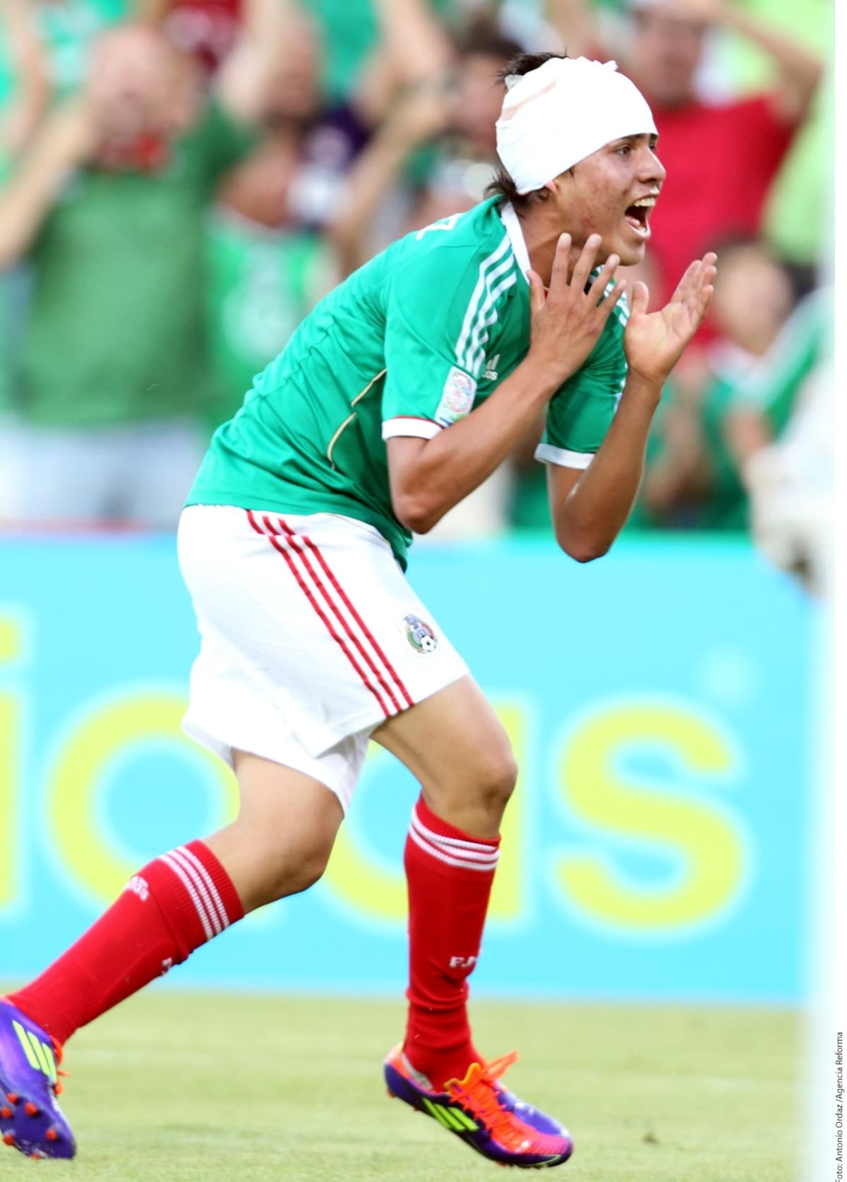 Julio Gómez celebra el gol de chile que anotó contra Alemania en la Semifinal del Mundial Sub-17. / Foto: Archivo GH.