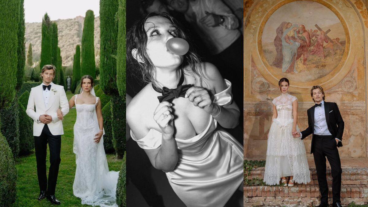 Millie Bobby Brwon lució tres vestidos en su boda