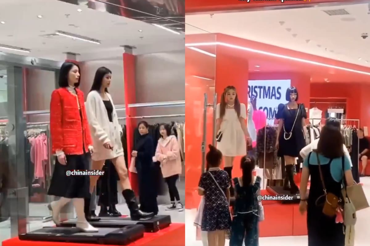 VIDEO: China soprende con maniquíes ‘vivos’ modelando ropa en una cinta de correr en movimiento