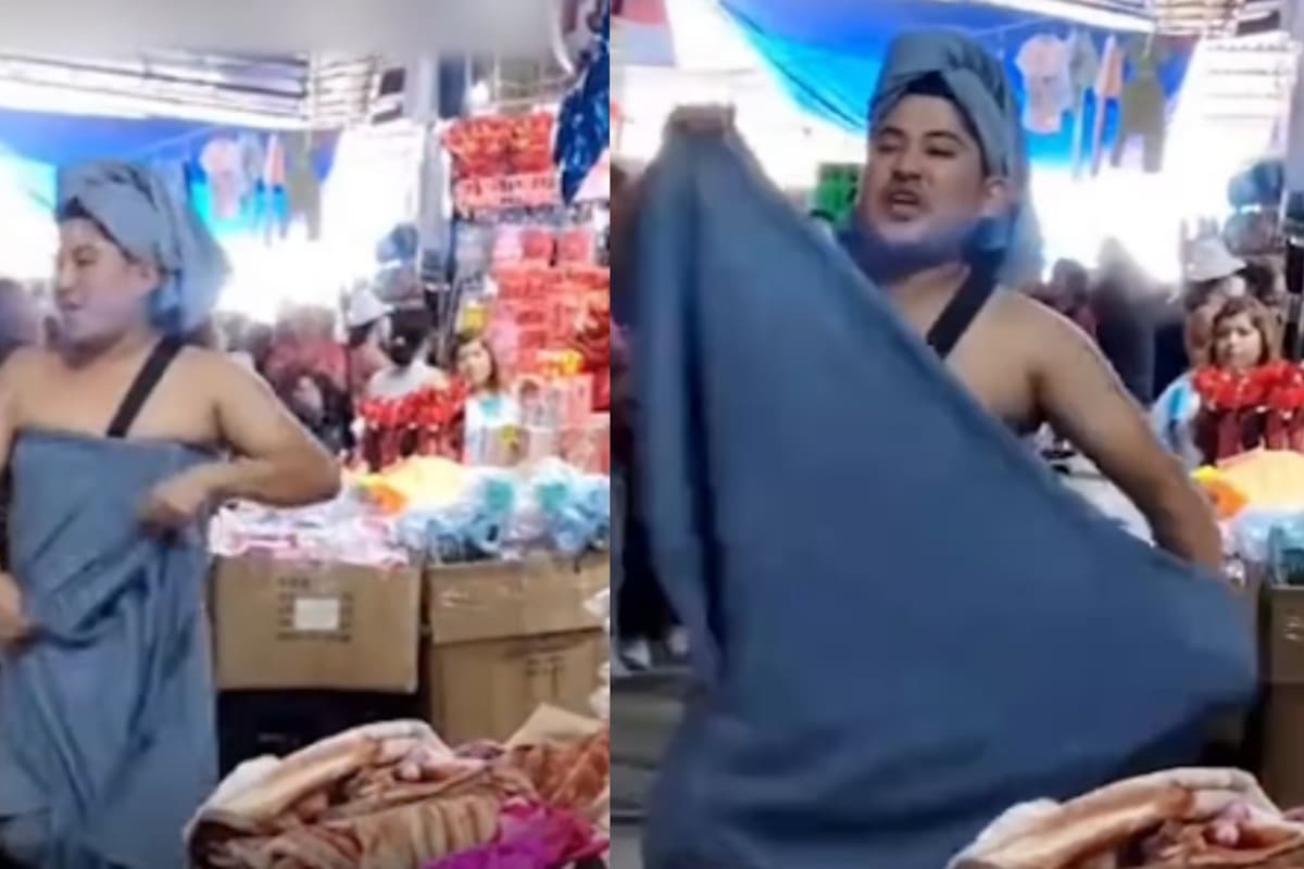 Hombre se vuelve viral al promocionar toallas usándolas él mismo